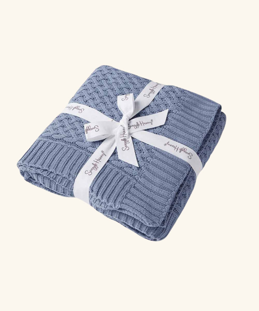 Snuggle Hunny | Diamond Knit Organic Baby Blanket - River