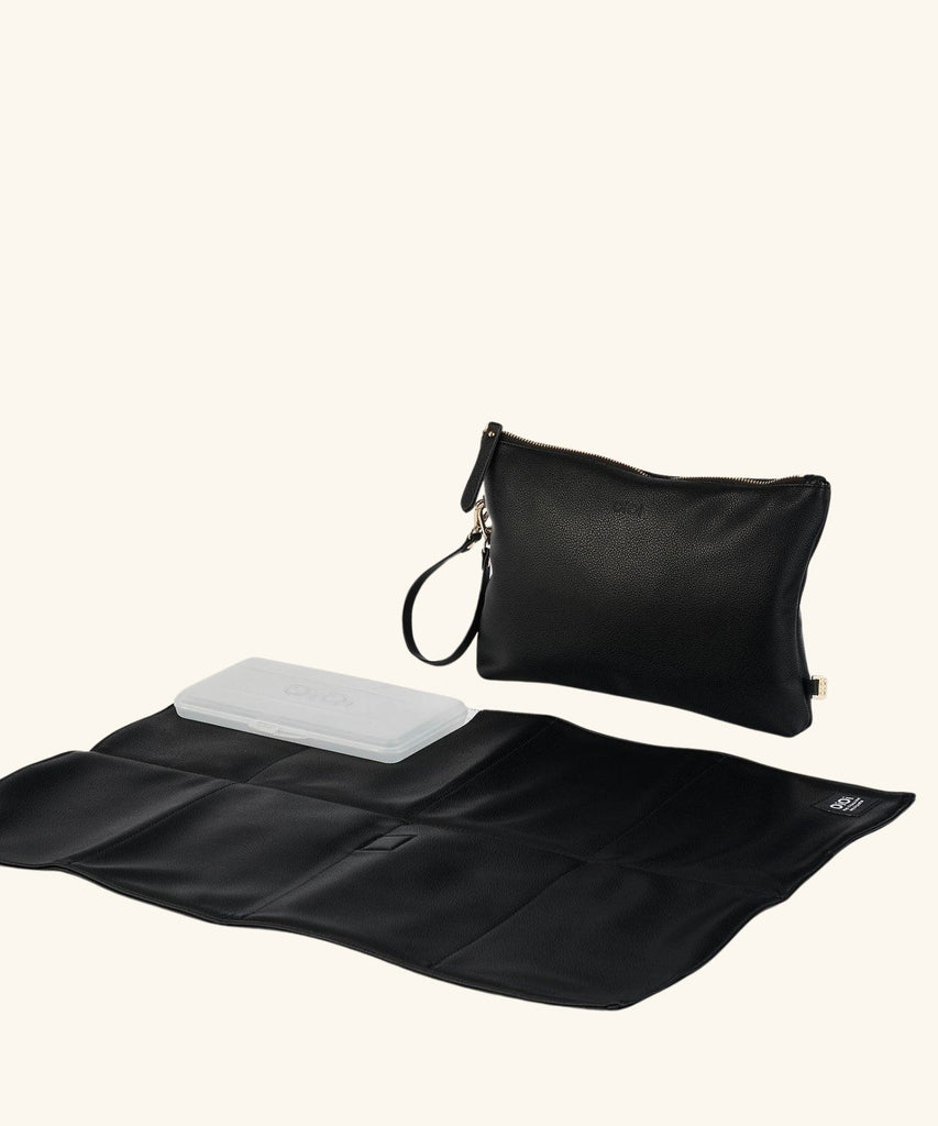 Oioi | Nappy Changing Pouch - Black Faux Leather