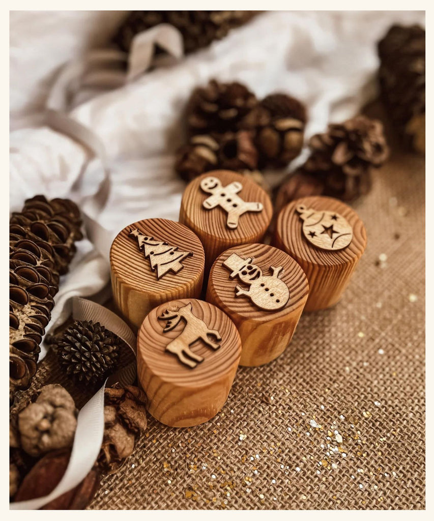 Beadie Bug Play | Wooden Christmas Stamps - Traditional