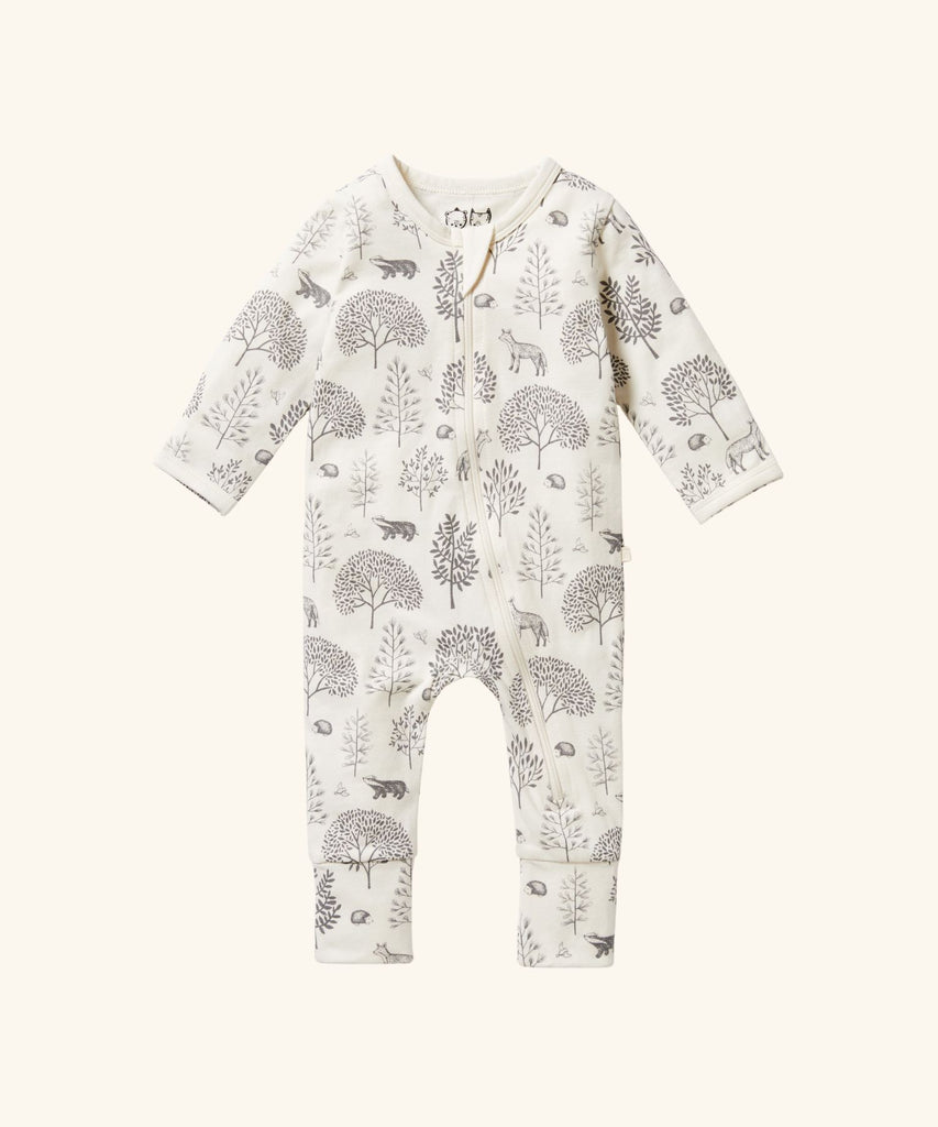 Wilson & Frenchy | Organic Zipsuit with Feet - Woodland