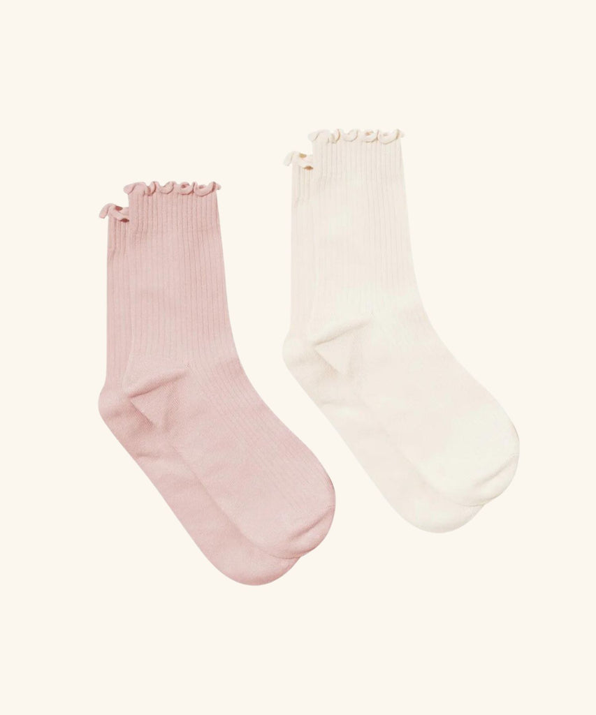 Pretty Brave | 2-Pack Ruffle Socks - Blush/Stone