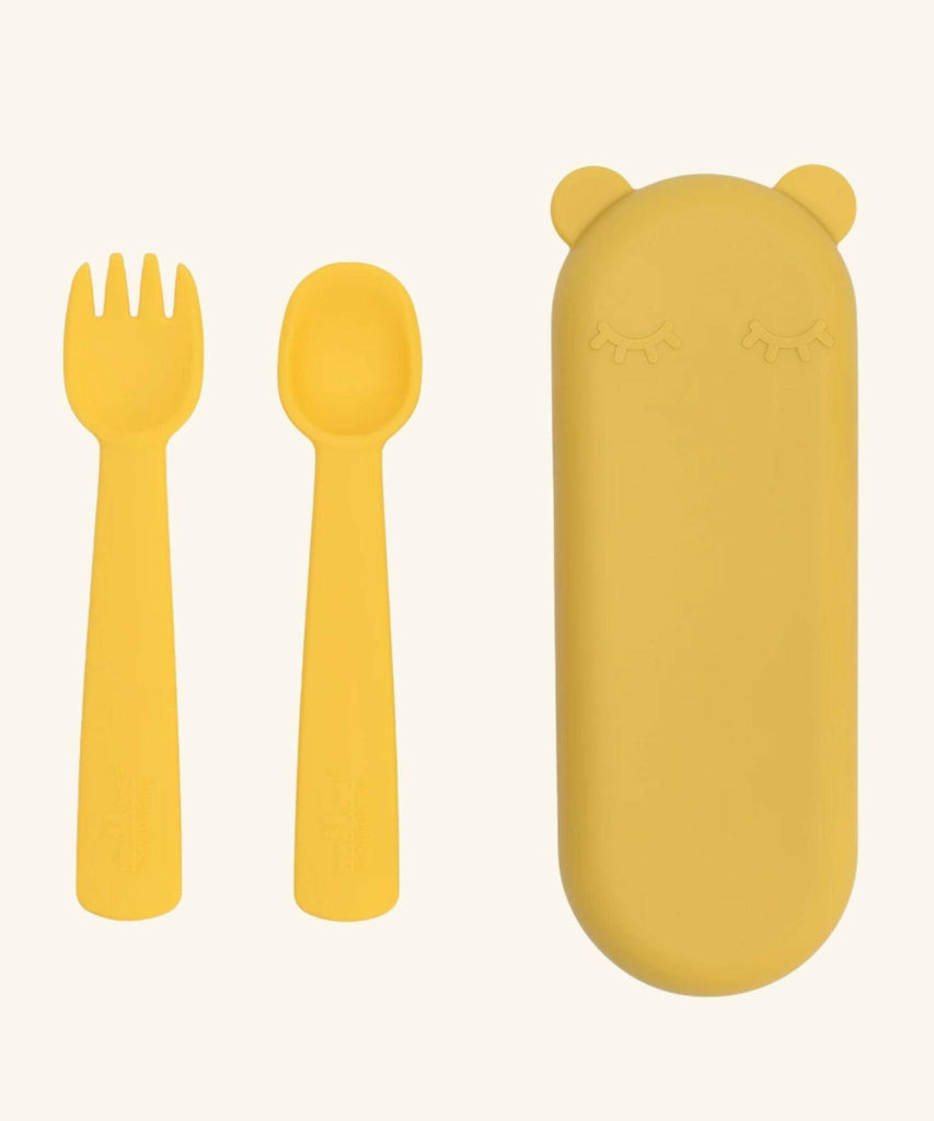 We Might Be Tiny | Feedie Fork & Spoon Set - Yellow