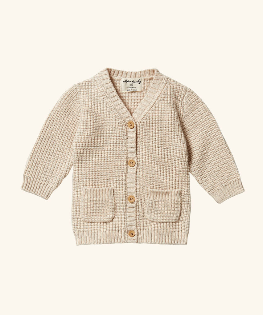 Wilson & Frenchy | Knitted Button Cardigan - Oatmeal Melange