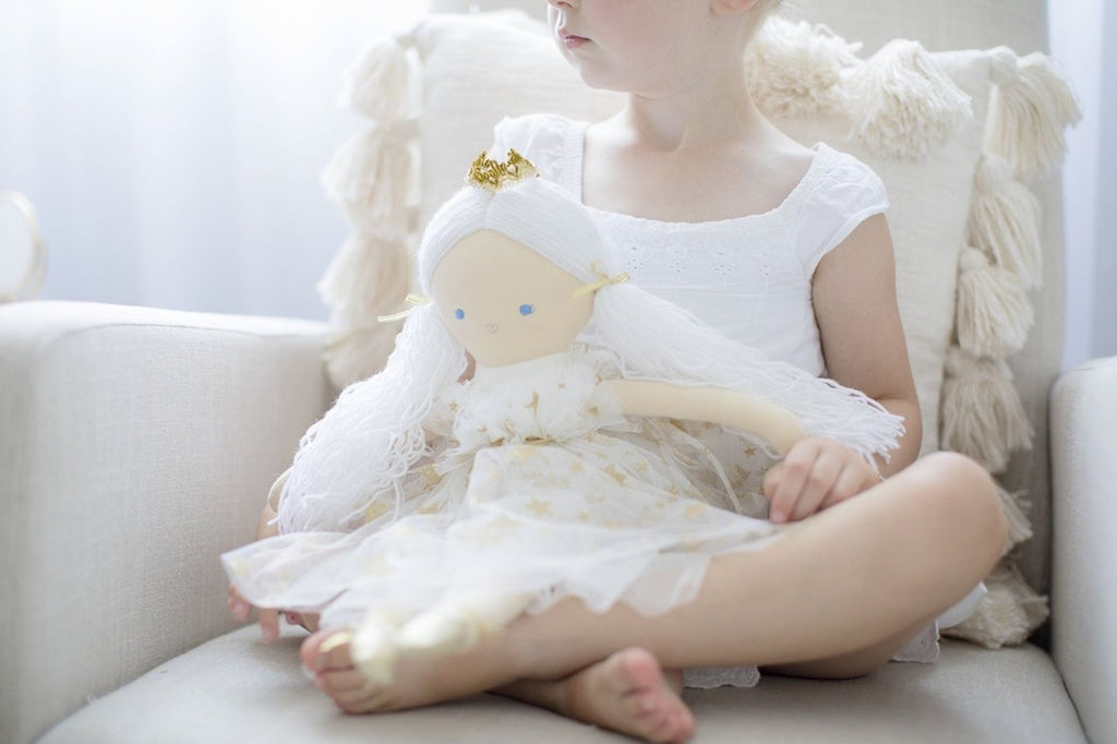 Girl with non toxic princess doll