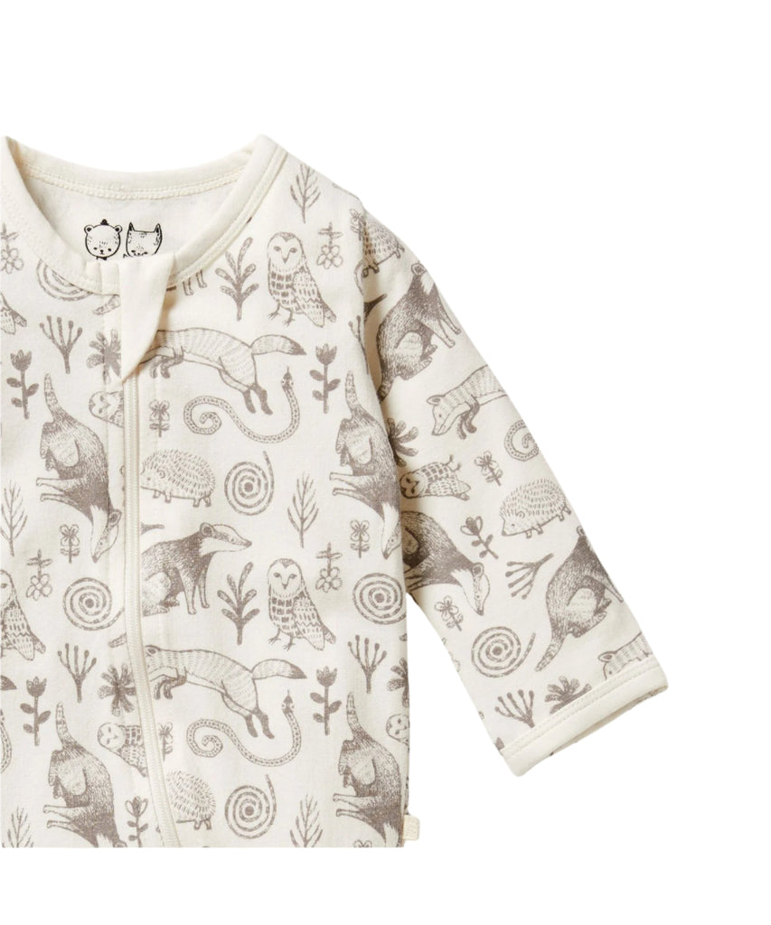Wilson & Frenchy | Organic Zipsuit with Feet - Tribal Woods