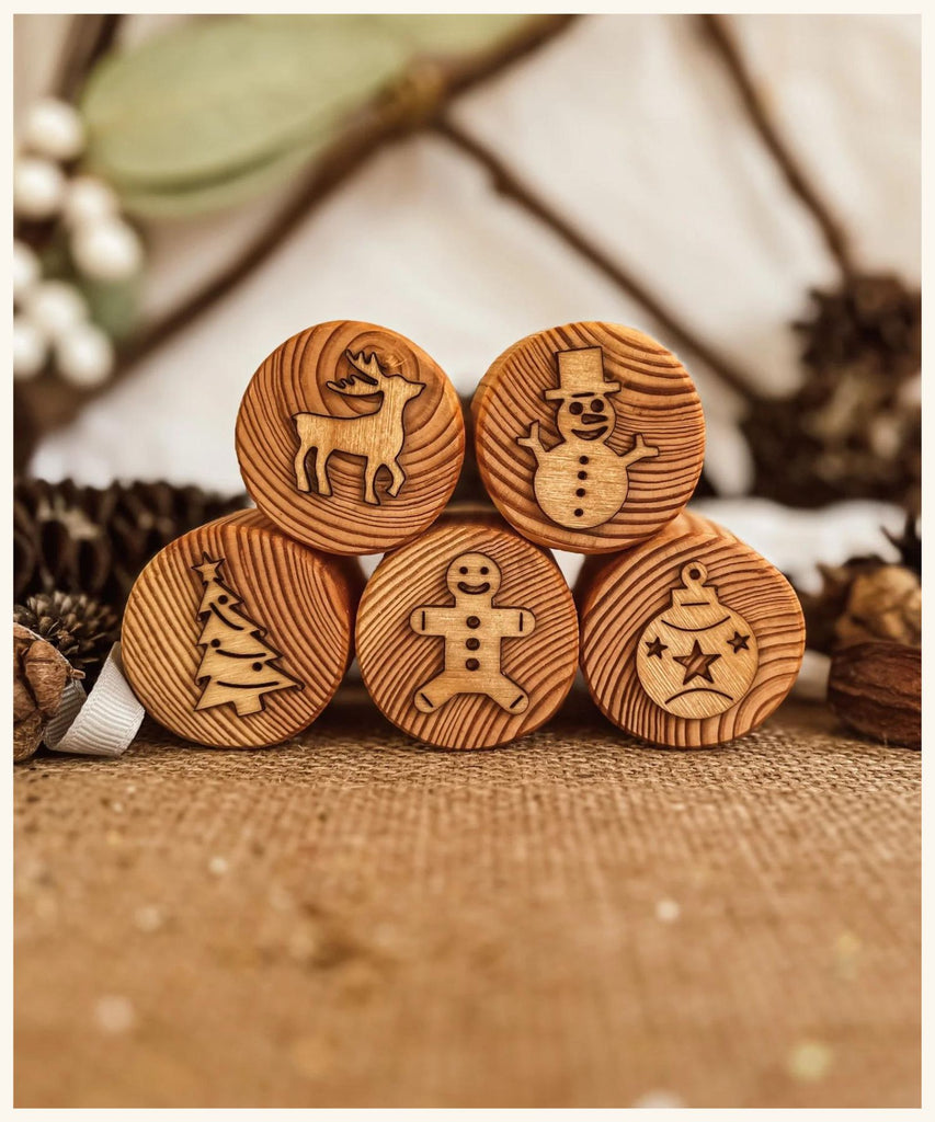 Beadie Bug Play | Wooden Christmas Stamps - Traditional