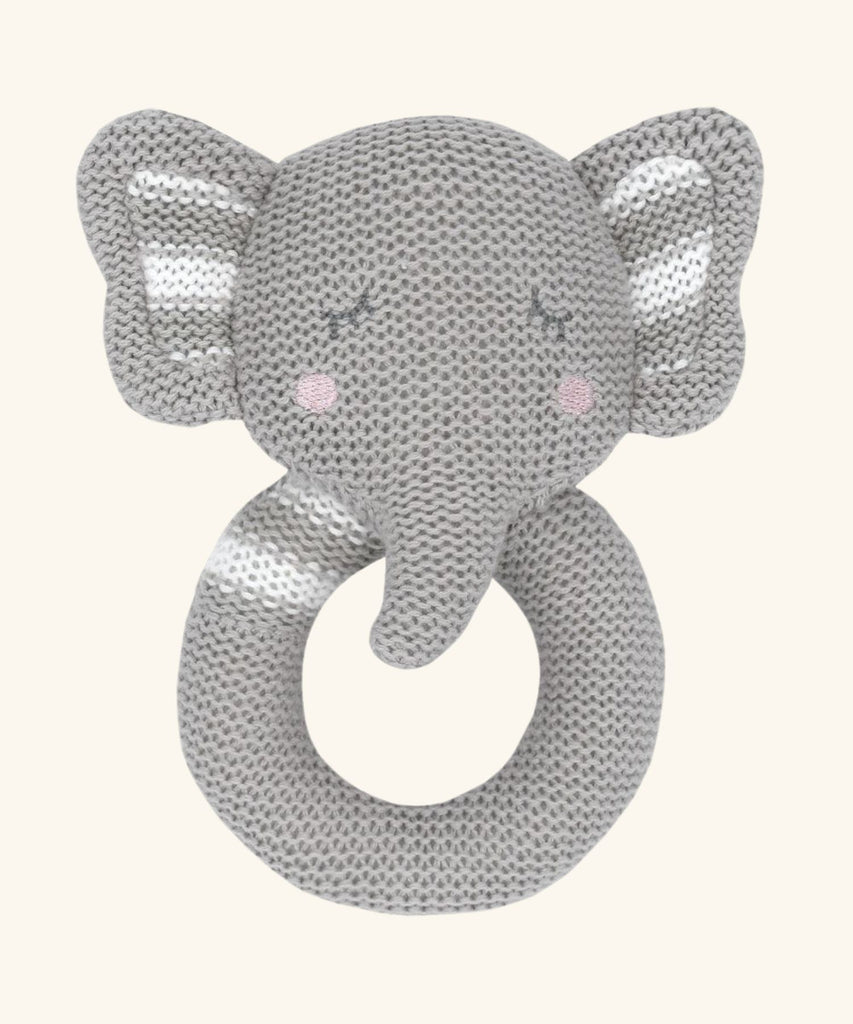 Living Textiles | Knitted Rattle - Eli the Elephant
