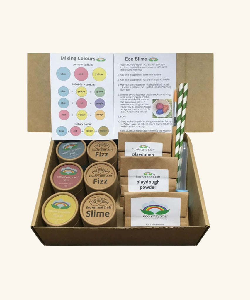 Eco Art And Craft | Eco Craft Kit - Eco Crayons, Paints, Slime, Fizz, Playdough & Tools