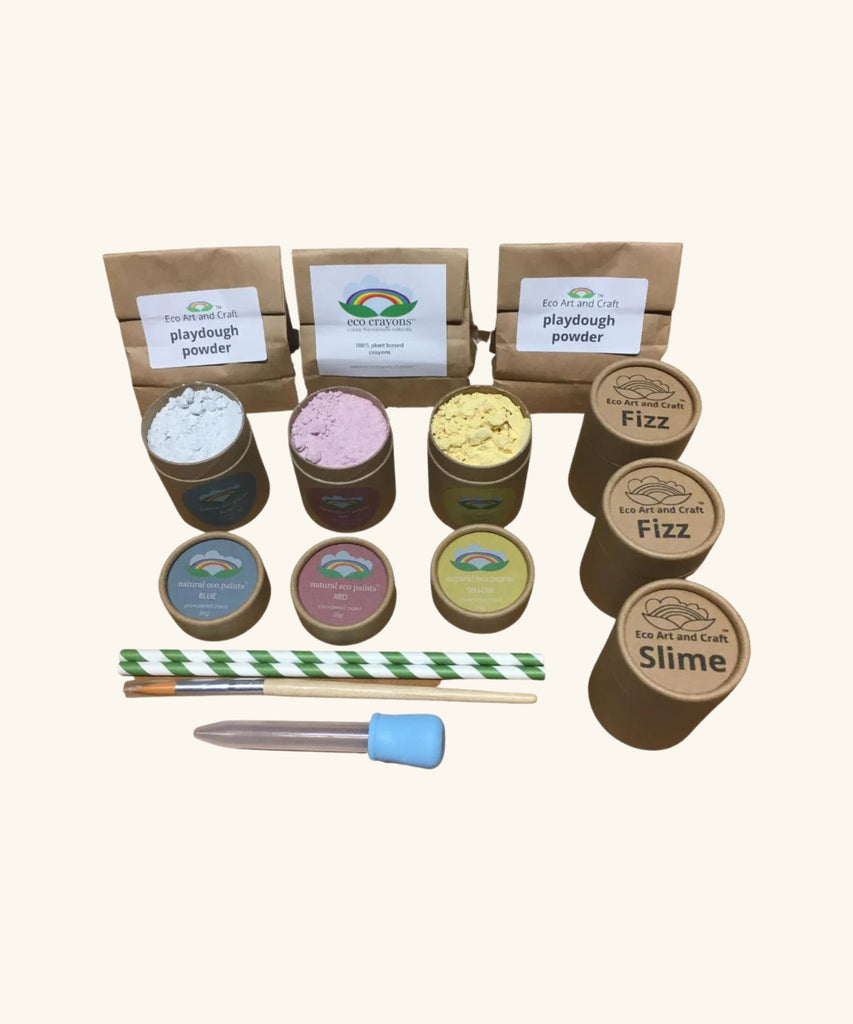 Eco Art And Craft | Eco Craft Kit - Eco Crayons, Paints, Slime, Fizz, Playdough & Tools