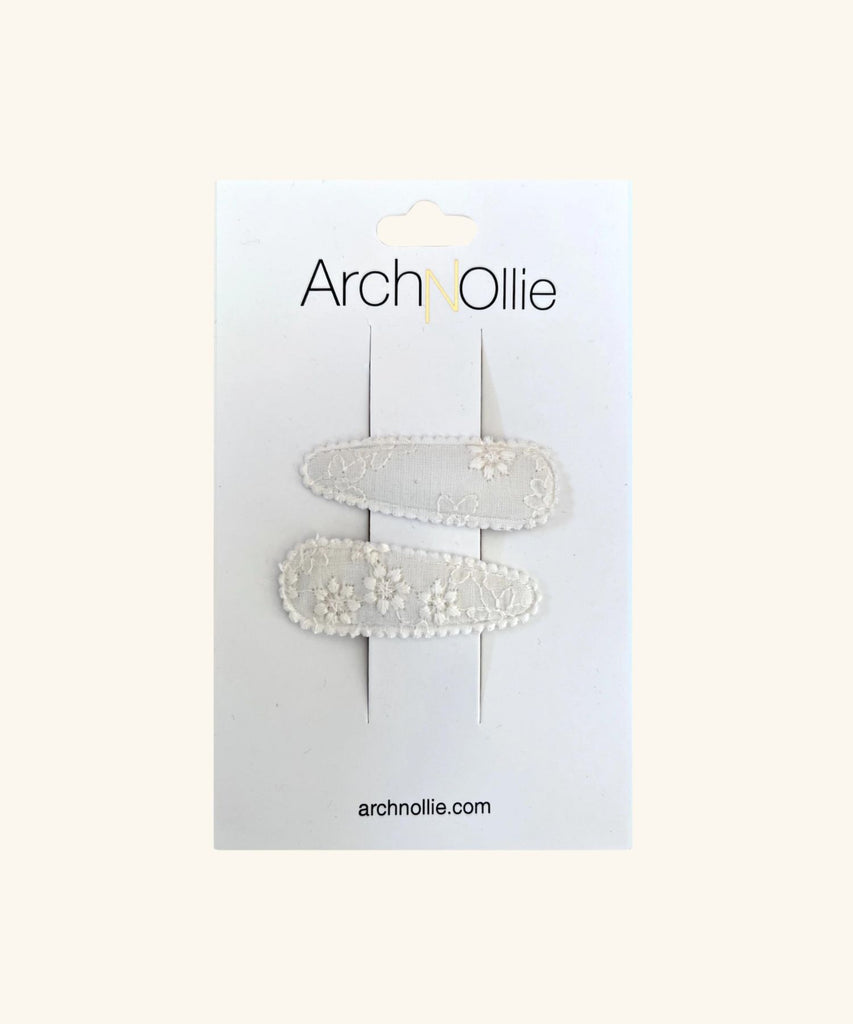 Arch N Ollie | Broderie Anglaise Snaps Twin Pack - Cream