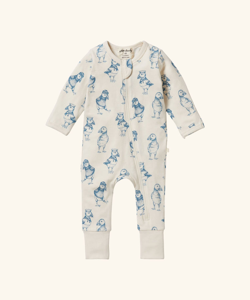 Wilson & Frenchy | Organic Zipsuit with Feet - Petit Puffin