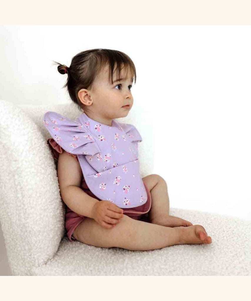 Snuggle Hunny | Waterproof Snuggle Bib - Lilac Bloom Frill