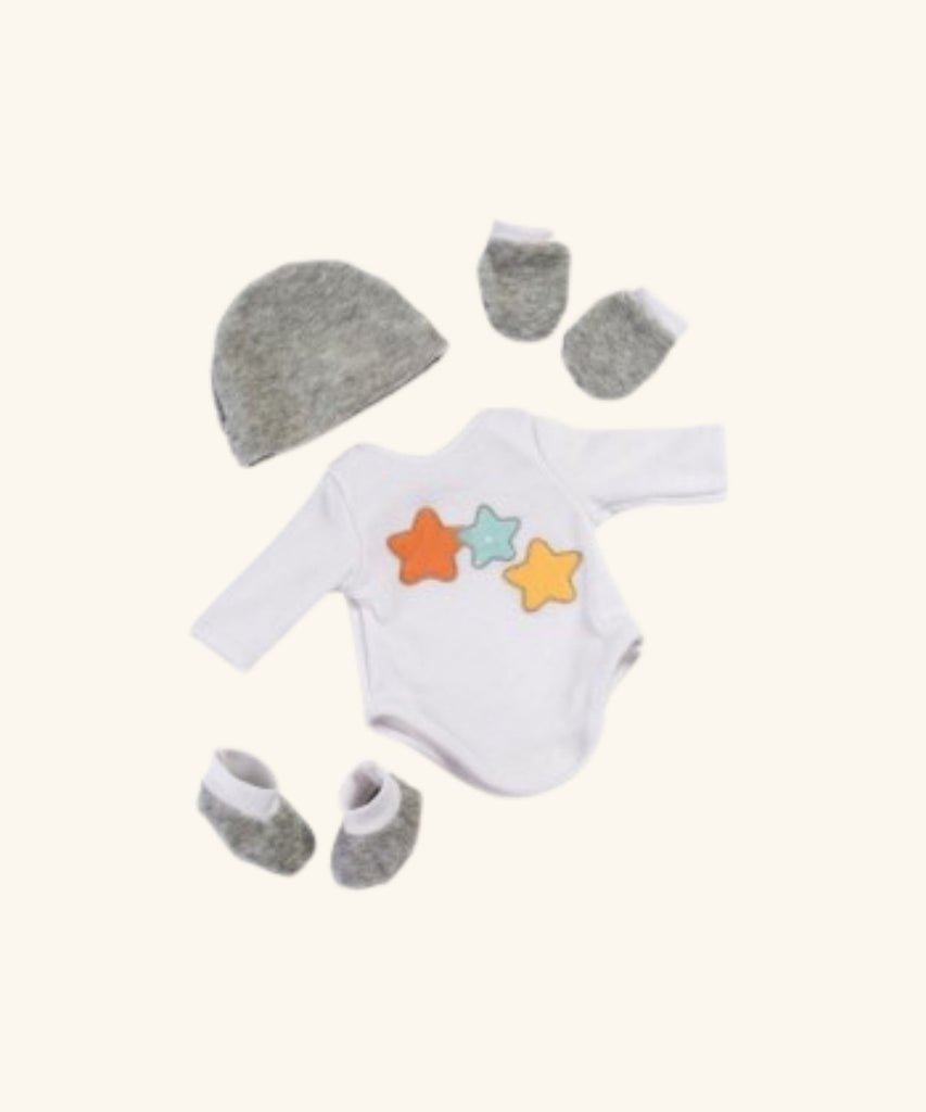 Miniland Clothing Baby Layette Body Suit and Accessories, (38-42 cm Doll)