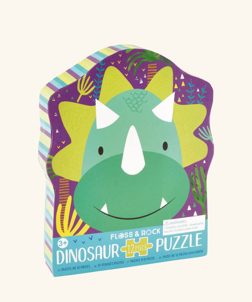 Floss & Rock 12 Pc Shaped Jigsaw Puzzle – Dinosaur