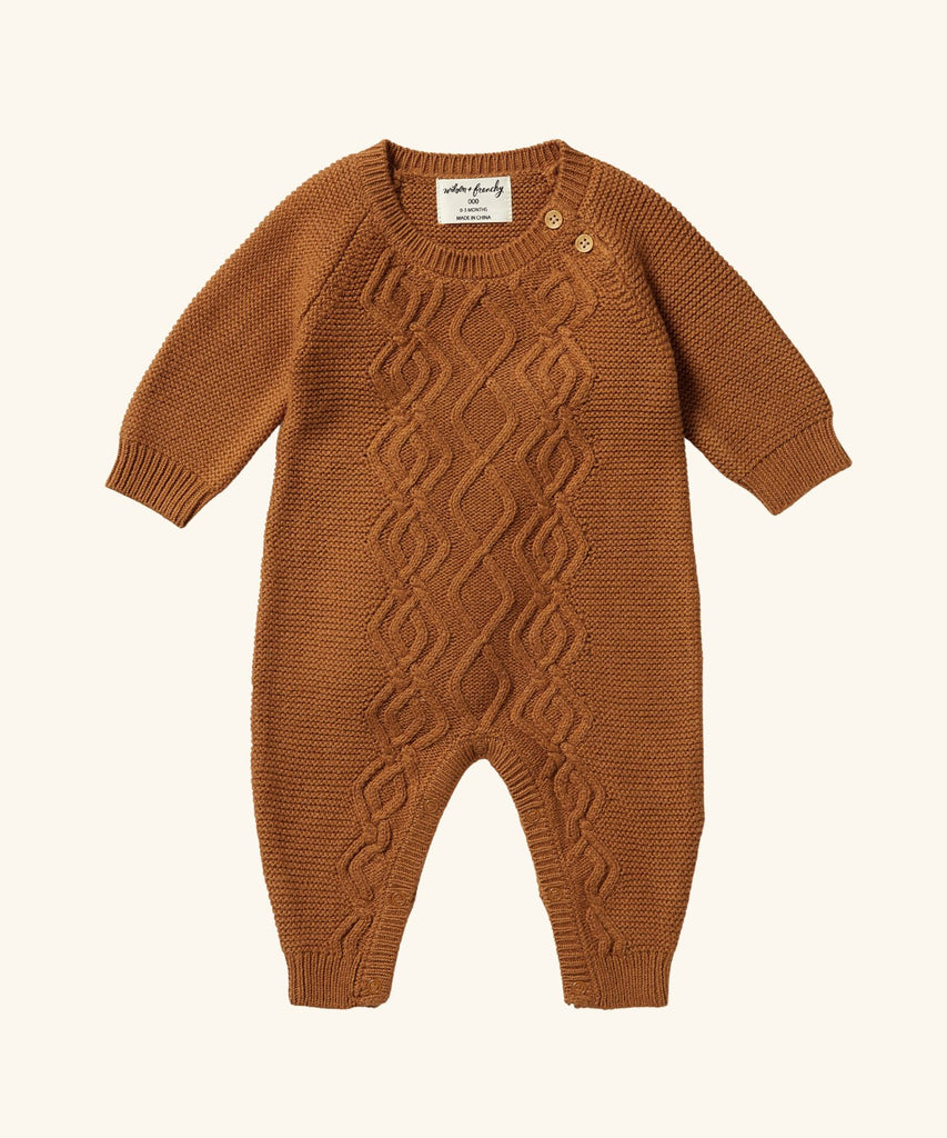 Wilson & Frenchy | Knitted Cable Growsuit - Spice