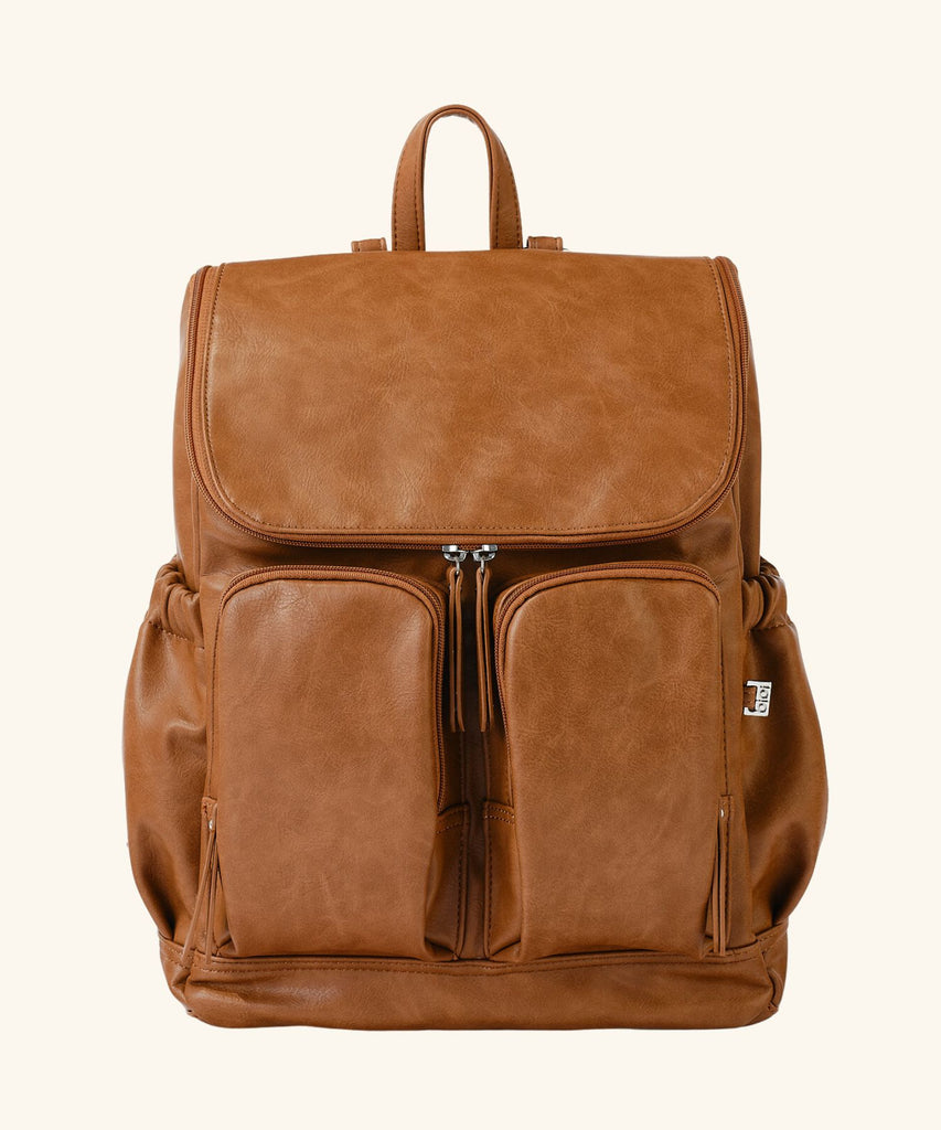 Oioi | Faux Leather Nappy Backpack - Tan