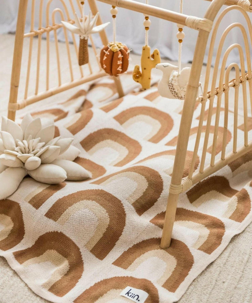 Kiin |  Knitted Blanket Organic Cotton - Rainbow