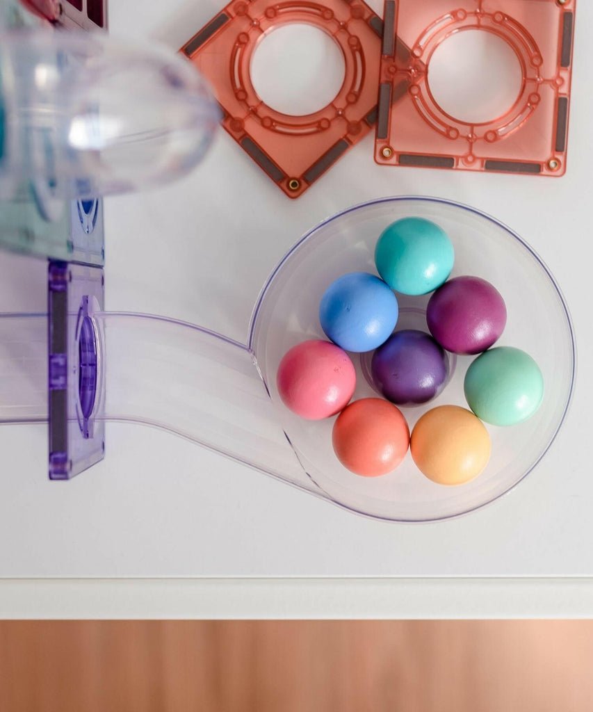 Connetix | Magnetic Tiles - Pastel Ball Run Pack 106 Pieces