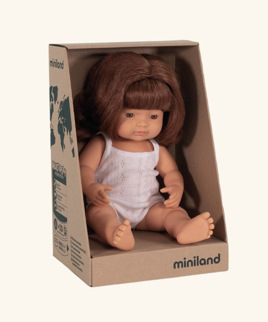 Miniland Anatomically Correct Baby - Caucasian Girl Red Head 38cm